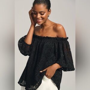 NEW Anthropologie Cutwork Off Shoulder Top Size Medium